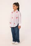 Buy_Partykles_White Cotton Embroidery Strawberry Shirt With Pink Detailing _Online_at_Aza_Fashions