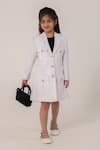 Shop_Partykles_White Polyester Blazer Style Midi Dress With Embellished Buttons _Online_at_Aza_Fashions
