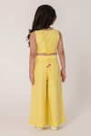 Shop_Partykles_Yellow Embroidery Insect Crop Top And Wide Leg Pant Set _at_Aza_Fashions
