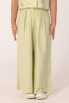Buy_Partykles_Green Cotton, Silk Embroidery Dragonfly Shawl Collar Co-ord Set _Online_at_Aza_Fashions
