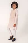 Partykles_Pink Cotton, Silk Embroidery Kurta And Pant Set _Online_at_Aza_Fashions
