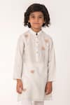 Buy_Partykles_Gray Chanderi Embroidery Bumblebee Kurta And Pant Set _Online_at_Aza_Fashions