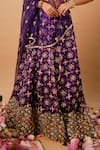 Shop_Ria Shah Label_Purple Organza, Tissue Embroidery, Zari, Sequins, Patola Print Lehenga Set _Online_at_Aza_Fashions