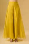 Ritika Arya Jain_Yellow Organza Sequins, Embroidery V-neck Floral Cape Sharara Set _at_Aza_Fashions