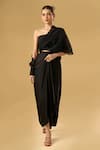 Buy_Ritika Arya Jain_Black Bandeau Neck Alaya Top And Skirt Set _at_Aza_Fashions