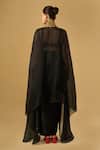 Shop_Ritika Arya Jain_Black Embroidery Collared, V-neck Noira Cape Skirt Set _at_Aza_Fashions
