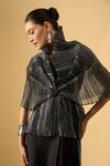 Shop_Ritika Arya Jain_Black High Neck, Queen Pleated Top _Online_at_Aza_Fashions