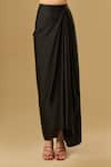 Ritika Arya Jain_Black Bows V-neck Mia Love Pleated Top With Draped Skirt _at_Aza_Fashions
