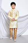 Buy_Petite Pomme_Cream Silk Embroidery Paisley Bud Kurta Set _at_Aza_Fashions