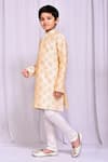 Shop_Petite Pomme_Beige Silk Embroidery Bloom Cluster Kurta With Churidar _Online_at_Aza_Fashions