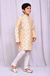 Buy_Petite Pomme_Beige Silk Embroidery Bloom Cluster Kurta 
