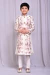 Buy_Petite Pomme_White Silk Floral Vine Embroidered Sherwani _at_Aza_Fashions