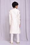 Shop_Petite Pomme_White Silk Floral Vine Embroidered Sherwani _at_Aza_Fashions