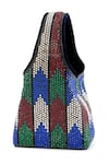 Etcetera_Multi Color Crystals Paris Petite Chevron Party Bag _Online_at_Aza_Fashions