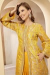 Buy_Soniya G_Yellow Brocade, Satin, Modal Zari, Sequins, Sunehri Nazakat Kurta With Salwar _Online_at_Aza_Fashions
