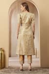 Shop_Soniya G_Gold Brocade, Silk, Chanderi Zari, Sequins, Zar-e-nazneen Kurta With Pant _at_Aza_Fashions