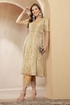 Buy_Soniya G_Gold Brocade, Silk, Chanderi Zari, Sequins, Zar-e-nazneen Kurta With Pant 