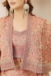 Buy_Soniya G_Rose Gold Jacquard, Silk Zari, Gulnaar Brocade Motif Jacket Palazzo Set 