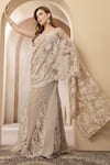 Buy_Soniya G_Gold Net Sequins, Embroidery, Stones Noor Pre-draped Saree With Blouse 
