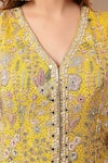 Buy_Soniya G_Mustard Georgette, Chiffon Zari, Sequins, Gulbahar Kurta Sharara Set _Online_at_Aza_Fashions