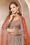 Soniya G Orange Silk, Net Zari, Embroidery, Mirrors, Sequins Surkh Nazakat Lehenga Set at Aza Fashions Soniya G_Orange Silk, Net Zari, Embroidery, Mirrors, Sequins Surkh Nazakat Lehenga Set _at_Aza_Fashions