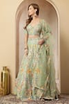 Buy_Soniya G_Mint Silk, Net Embroidery, Sequins, Mirrors, Metallic Meherbanoor Lehenga Set _Online_at_Aza_Fashions