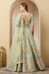Shop_Soniya G_Mint Silk, Net Embroidery, Sequins, Mirrors, Metallic Meherbanoor Lehenga Set _at_Aza_Fashions