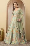 Buy_Soniya G_Mint Silk, Net Embroidery, Sequins, Mirrors, Metallic Meherbanoor Lehenga Set 