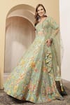 Shop_Soniya G_Mint Silk, Net Embroidery, Sequins, Mirrors, Metallic Meherbanoor Lehenga Set 