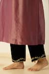Sarang Kaur_Purple Tissue, Silk, Velvet Embroidery, Metallic Thread, Samridhi Kurta Set _Online_at_Aza_Fashions