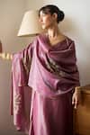Shop_Sarang Kaur_Purple Tissue, Silk, Velvet Embroidery, Metallic Thread, Samridhi Kurta Set _Online_at_Aza_Fashions