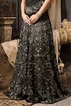 Buy_Rocky Star_Black Polyester, Lurex Sequins, Embroidery Sweetheart Neck Corset With Lehenga _Online_at_Aza_Fashions