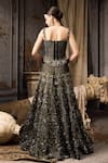 Shop_Rocky Star_Black Polyester, Lurex Sequins, Embroidery Sweetheart Neck Corset With Lehenga _at_Aza_Fashions
