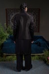 Shop_Runit Gupta_Black Chanderi Silk Embroidery Thunder Nehru Jacket _at_Aza_Fashions