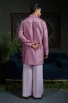 Shop_Runit Gupta_Purple Chanderi , Vegan Embroidery Petal Kurta Set _at_Aza_Fashions