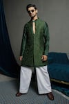Buy Runit Gupta Green Chanderi , Vegan Embroidery Forest Long Bundi Jacket Set Online at Aza Fashions Buy_Runit Gupta_Green Chanderi , Vegan Embroidery Forest Long Bundi Jacket Set _Online_at_Aza_Fashions