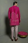 Shop_Runit Gupta_Pink Silk Embroidery Sherwani And Kurta Set _at_Aza_Fashions