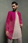 Buy_Runit Gupta_Pink Silk Embroidery Sherwani And Kurta Set _Online_at_Aza_Fashions