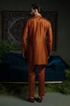 Shop_Runit Gupta_Rust Chanderi , Vegan Zari, Embroidery Kurta Set _at_Aza_Fashions