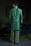 Shop_Runit Gupta_Green Chanderi , Vegan Flame In Forest Embellished Kurta Set _at_Aza_Fashions