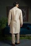 Shop_Runit Gupta_Beige Chanderi , Vegan Embroidery Glitter Metal Kurta Set _at_Aza_Fashions
