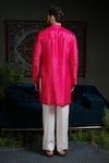 Shop_Runit Gupta_Pink Chanderi , Vegan Embroidery, Beads, Sequins Hand Kurta Set _at_Aza_Fashions