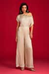 Buy_Megha Pitti_Ivory Modal, Satin, Organza Sequins, Embroidery Hand Top And Pant Set _at_Aza_Fashions