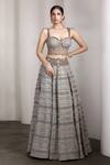 Buy Rocky Star Gray Beads, Sequins Round Neck Embellished Lehenga Set at Aza Fashions Buy_Rocky Star_Gray Beads, Sequins Round Neck Embellished Lehenga Set _at_Aza_Fashions