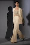 Buy_Nikita Mhaisalkar_Off White Suiting Luxe Blazer And Pant Set _at_Aza_Fashions