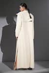 Shop_Nikita Mhaisalkar_White Suiting Collared Long Trench Coat _at_Aza_Fashions