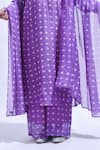 Buy_JAYATI GOENKA_Purple Chanderi Silk Smocking, Foil Printing, Violet Smocked Kurta Set _Online_at_Aza_Fashions