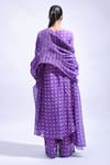 Shop_JAYATI GOENKA_Purple Chanderi Silk Smocking, Foil Printing, Violet Smocked Kurta Set _at_Aza_Fashions