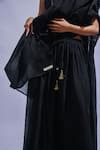 Buy_JAYATI GOENKA_Black Chanderi Silk Tassels, Embroidery, Zari Sweetheart Noir Rhythm Skirt Set _Online_at_Aza_Fashions