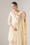 Buy Naintara Bajaj Off White Cotton Lace, Gota Patti, Applique V-neck Embroidered Kurta Sharara Set Online at Aza Fashions Buy_Naintara Bajaj_Off White Cotton Lace, Gota Patti, Applique V-neck Embroidered Kurta Sharara Set _Online_at_Aza_Fashions